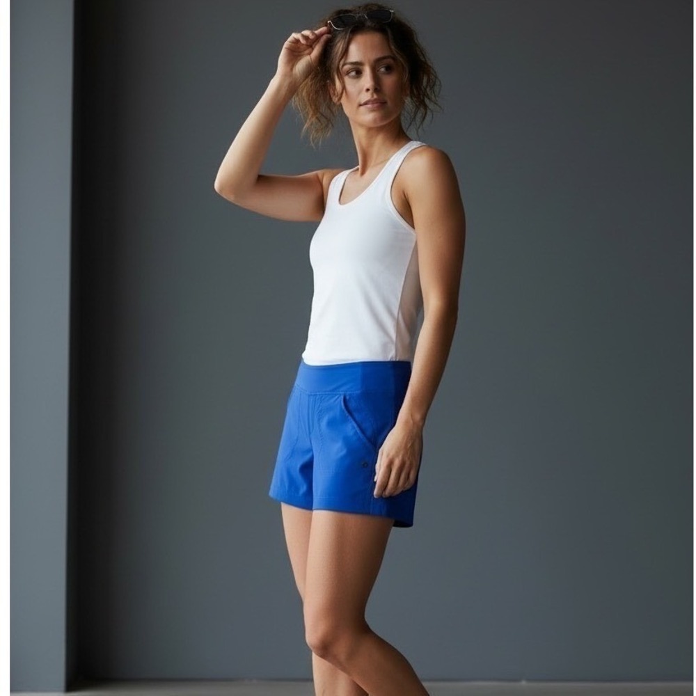 Athleta Women's size 2 Vibrant Blue Cargo Shorts Athletic activewear summer - Picture 9 of 10